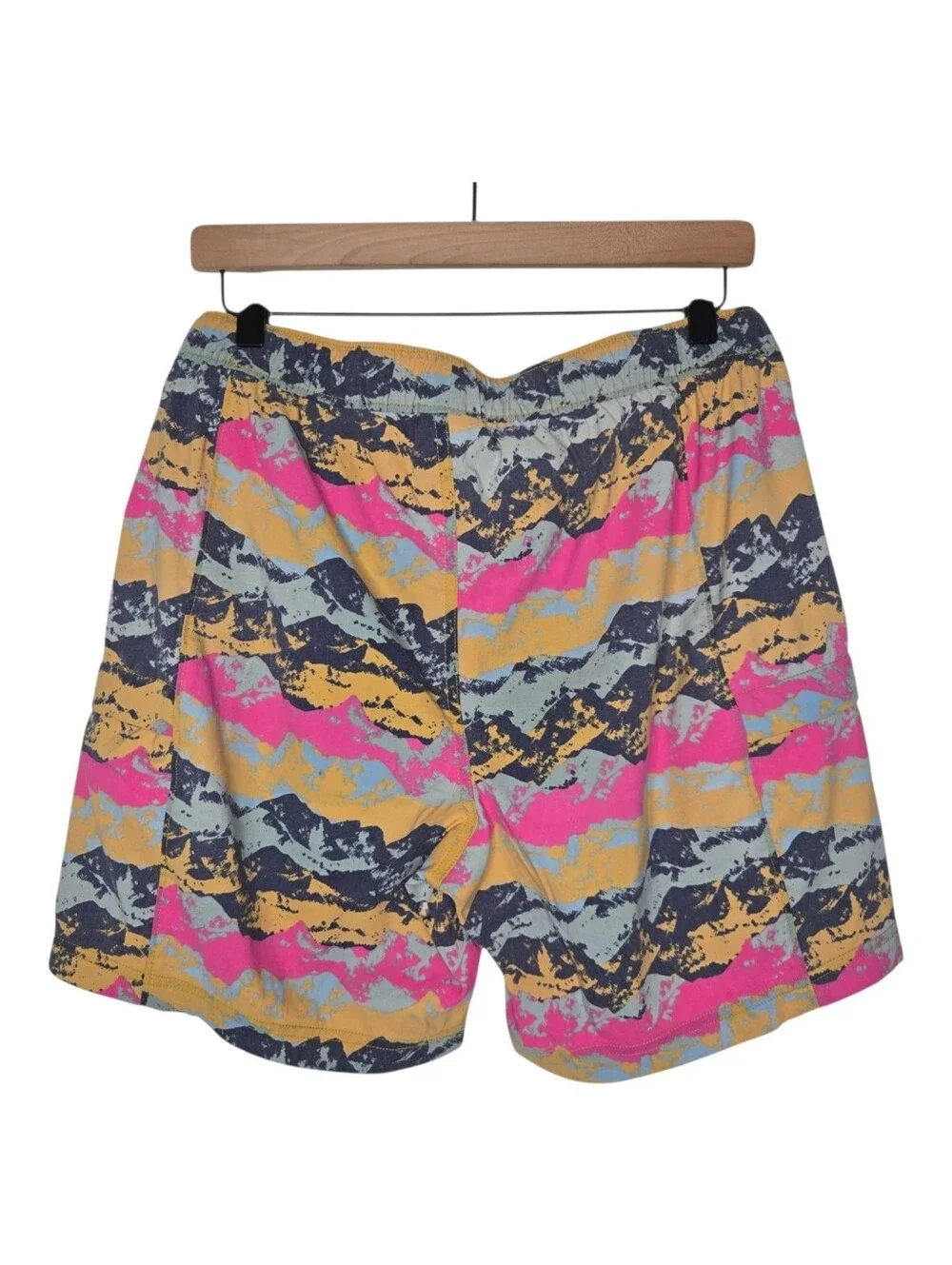 The North Face Mens Arrowwood Yellow Mountain Print Class V Belted Shorts Medium